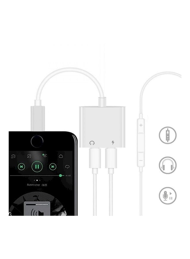 Headphone Adaptor Charger For Apple iPhone 7/8/X White