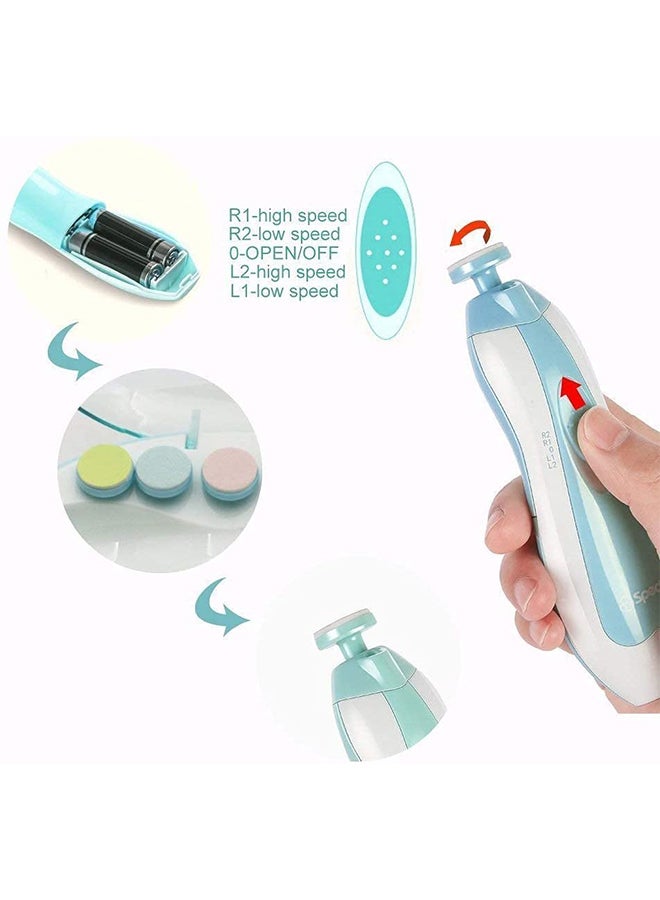 6-In-1 Electric Nail File Trimmer Tool Kit With LED Light For Children