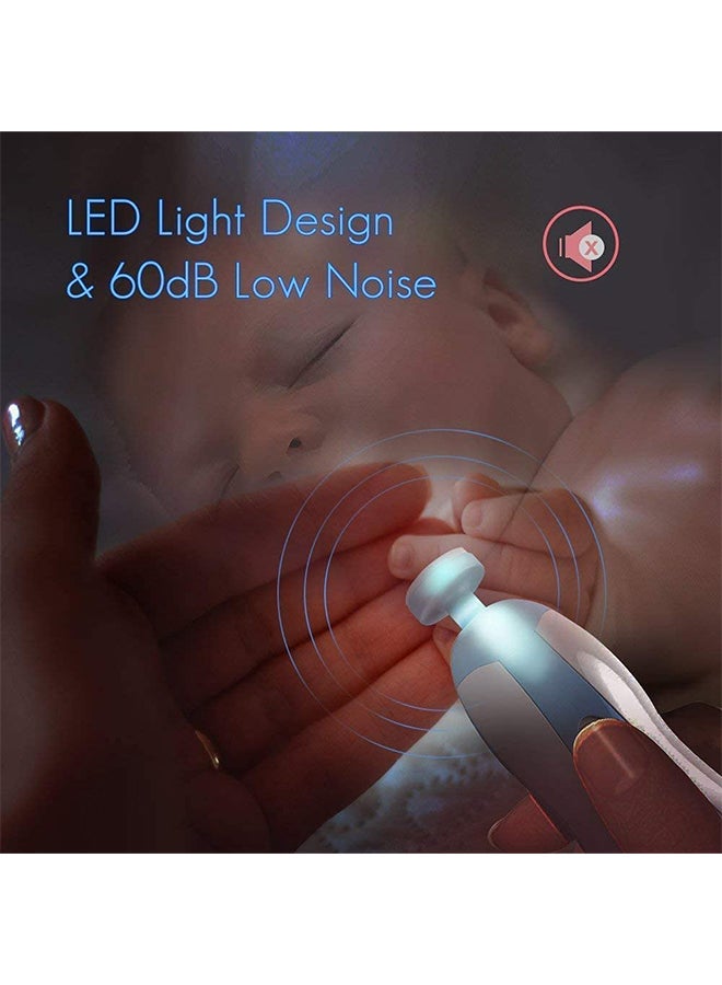 6-In-1 Electric Nail File Trimmer Tool Kit With LED Light For Children