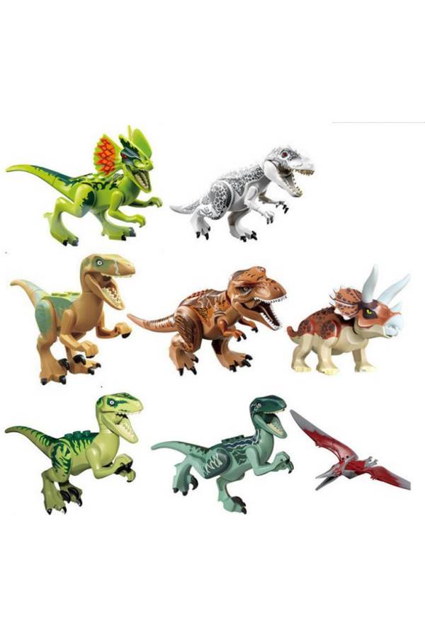 8-Piece Dinosaur Toys Garage Kits Model