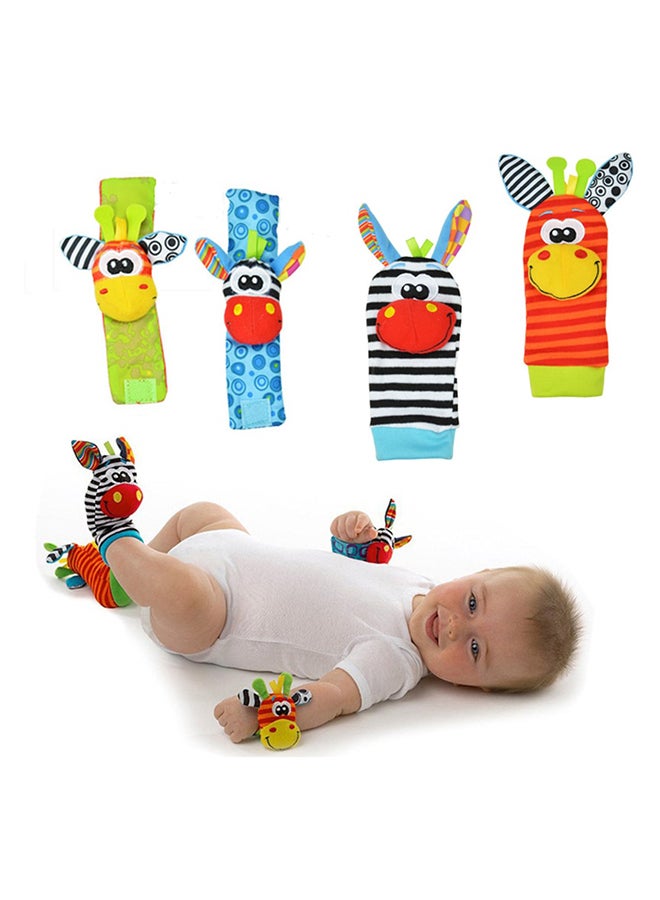 Baby Wrist Rattle Finder Socks Toys Set With Velcro Multicolored Upto 12 Months Kids