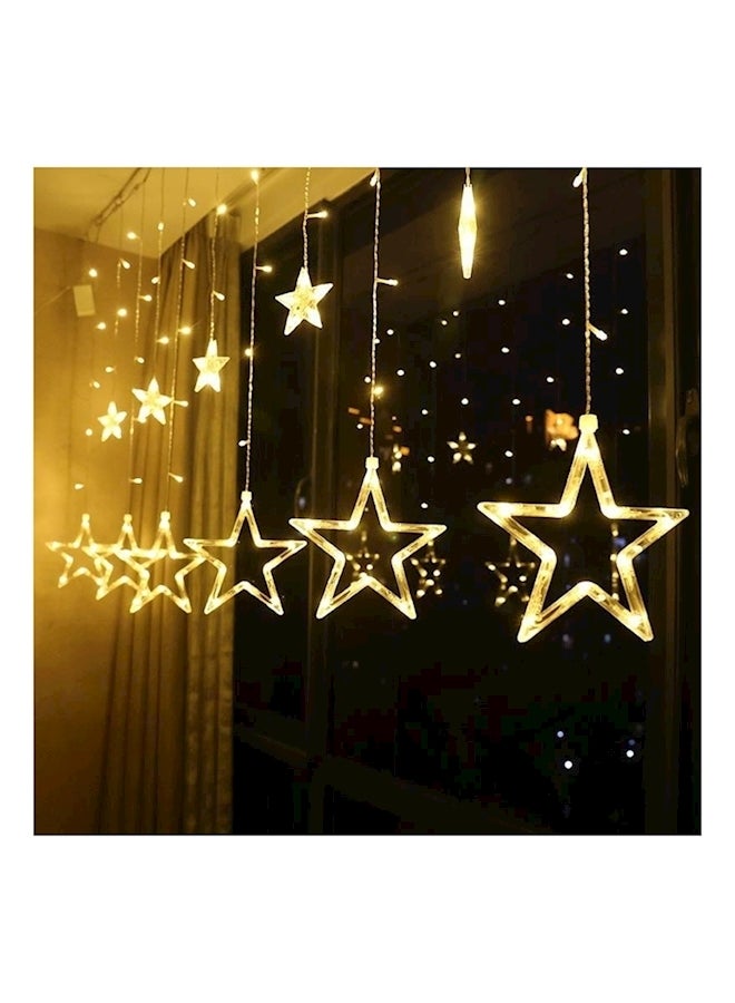 Led String Five Pointed Star Shape Curtain Ramadan Light White