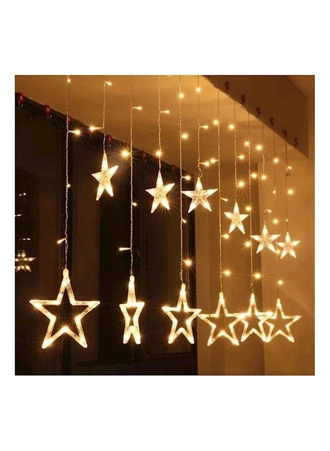 Led String Five Pointed Star Shape Curtain Ramadan Light White