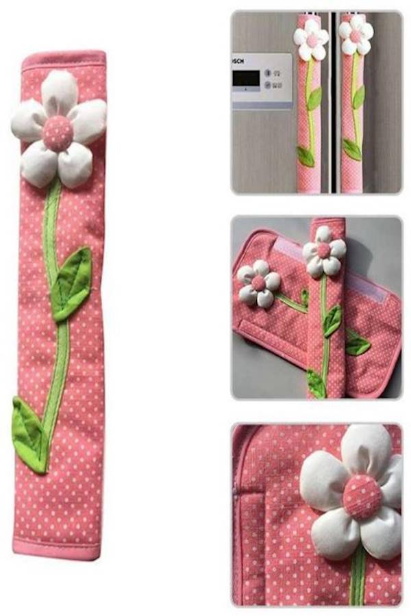 2 Pcs Flower Polka Dot Door/Refrigerator Handle Cover