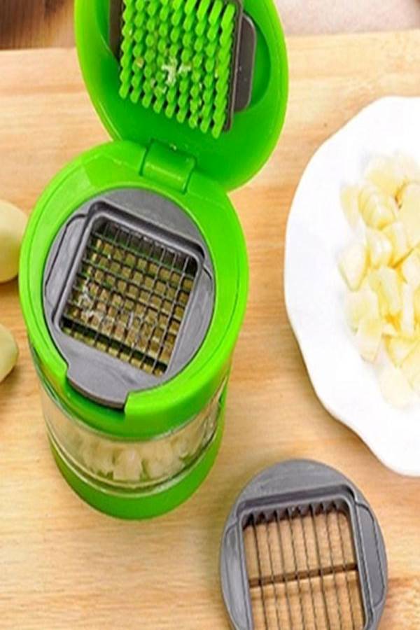 Stainless Steel Hand Pressure Vegetable Kitchen Garlic Chopper Multifunction Device Cut Onion Cutter Vegetable
