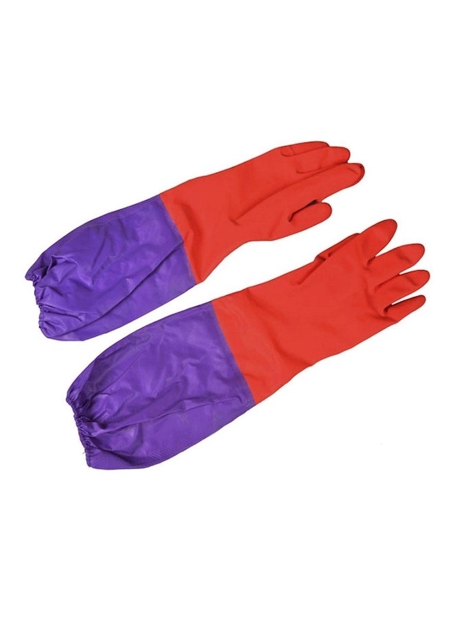 Reusable Waterproof Cleaning Gloves Purple/Red 120g
