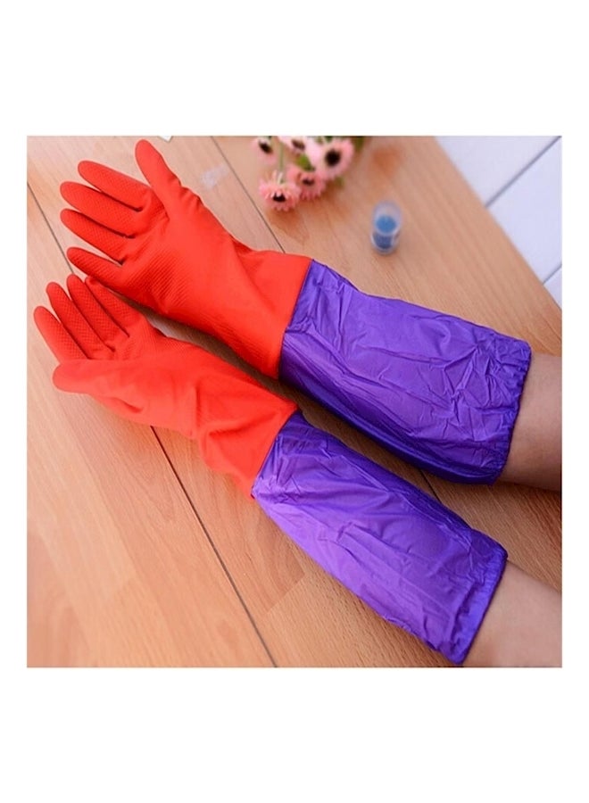 Reusable Waterproof Cleaning Gloves Purple/Red 120g