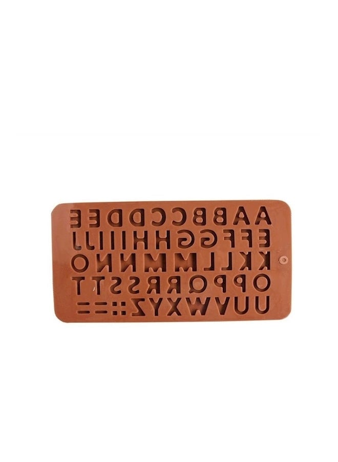 26 Alphabet Silicone Mold Brown 21x11x0.5centimeter
