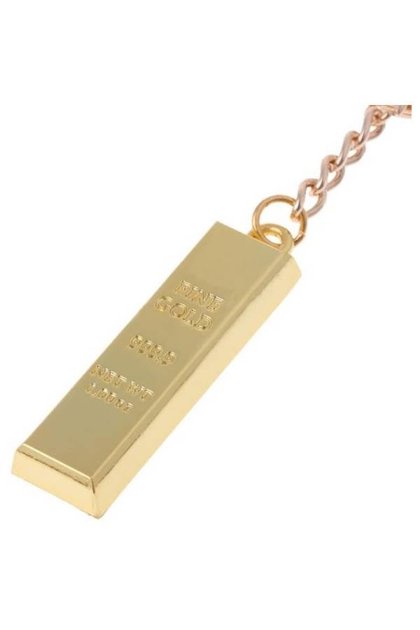 Brick Shaped Keychain Gold
