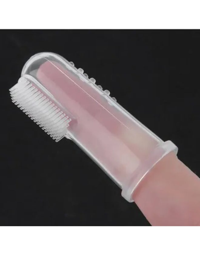 Gum Teeth And Tongue Cleaning Finger Cap Durable Brush For Baby - Clear