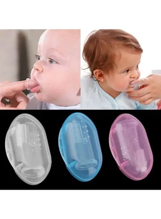 Gum Teeth And Tongue Cleaning Finger Cap Durable Brush For Baby - Clear
