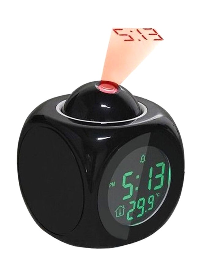 LCD Projection Voice Talking Digital Alarm Clock with Temperature Display Black/White