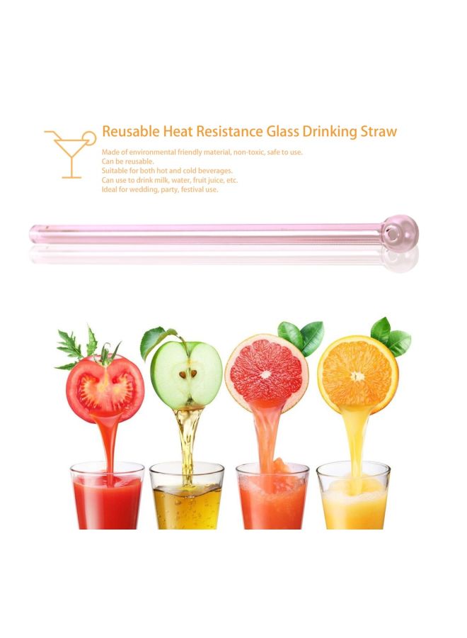 Reusable Drinking Straw Pink 20x0.8x0.8centimeter