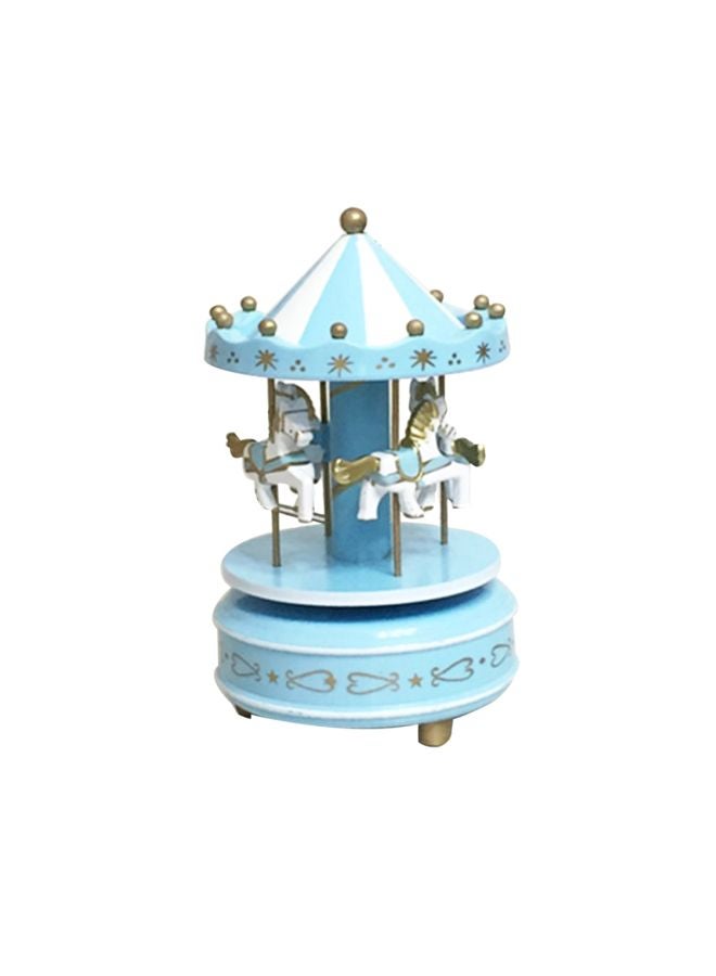 Merry-Go-Round Carousel Music Box Blue 19x12centimeter