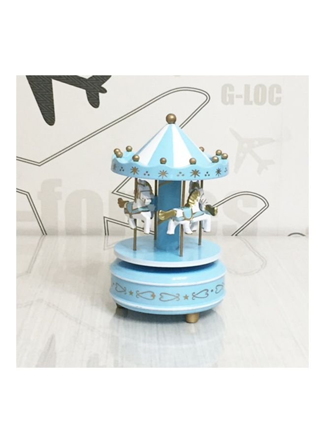 Merry-Go-Round Carousel Music Box Blue 19x12centimeter