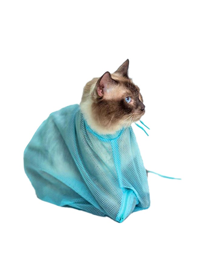 Mesh Bath Cat Grooming Bag Blue 7grams