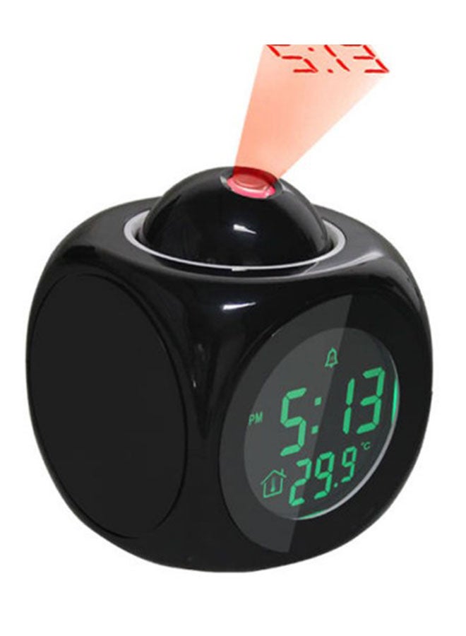 LED Projection Digital Display Alarm Clock Black One Size