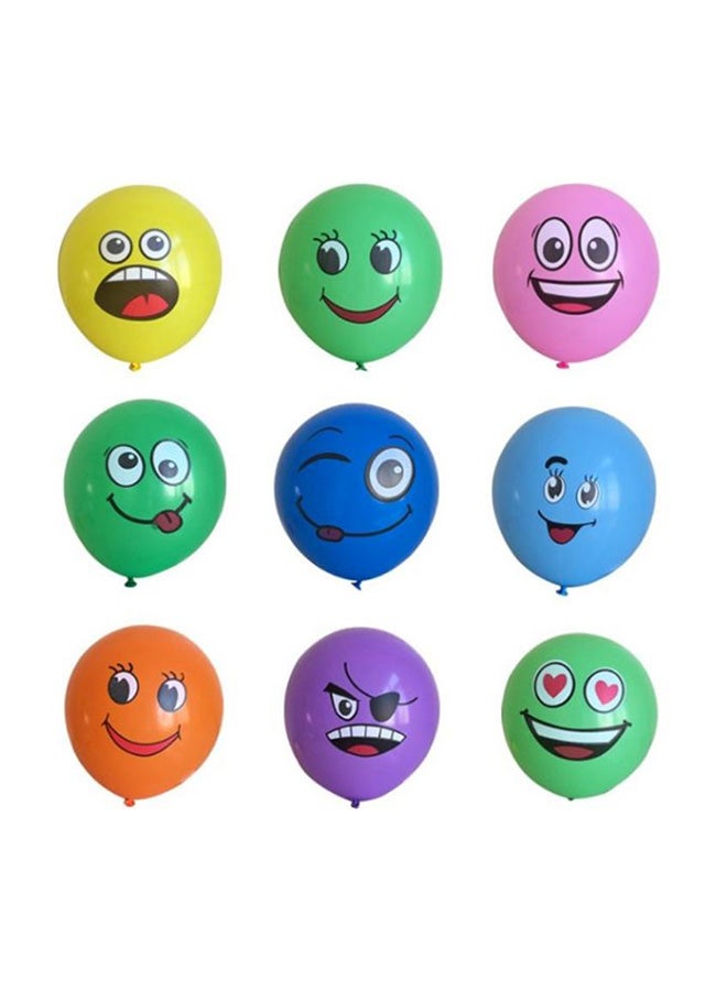 20-Piece Cute Different Emoji Smiley Printed Decorative Party Balloon Set 4x10x8cm