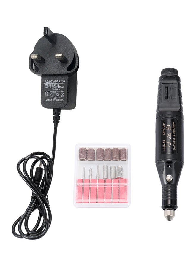 Electric Grinder And Nail Polish Removing Machine Tool Kit Black 24 x 16 x 3centimeter