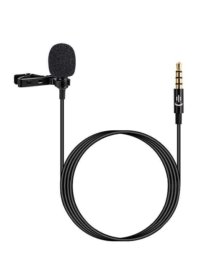 3.5mm Wired Clip-on Microphone LM10 Black