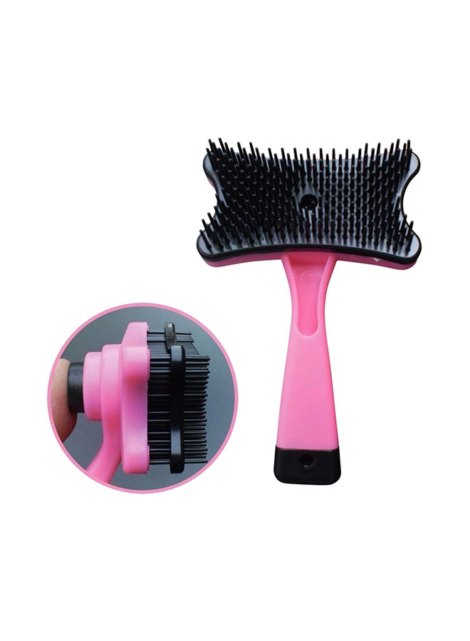 Pet Dogs Cats Multi-Function Hair Grooming Comb Cleaning Brush Pink/Black 7.87x2.36x4.92inch