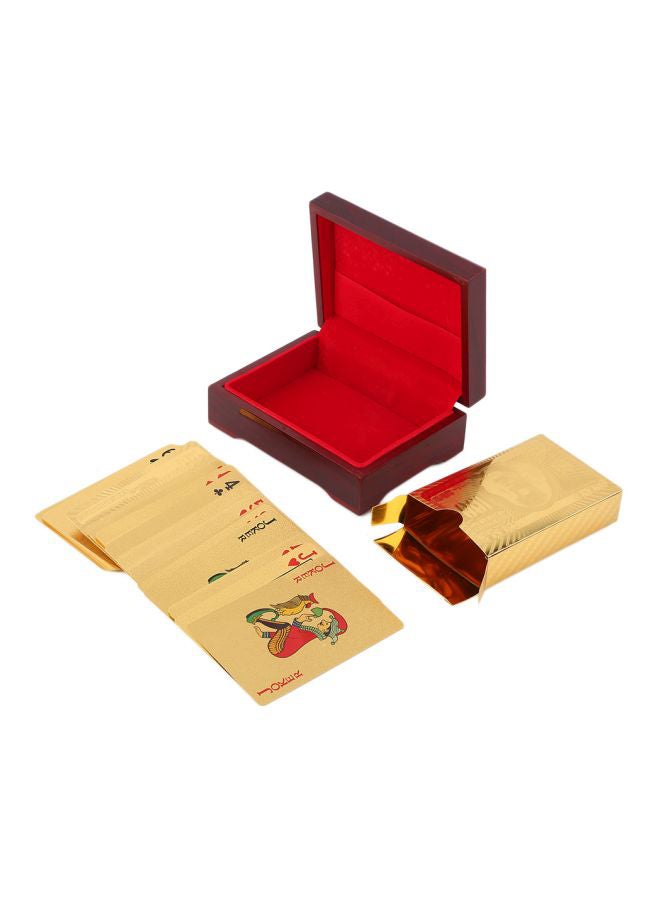 54-Piece 24K Carat Gold Foil Plated Playing Card With Wood Box Set