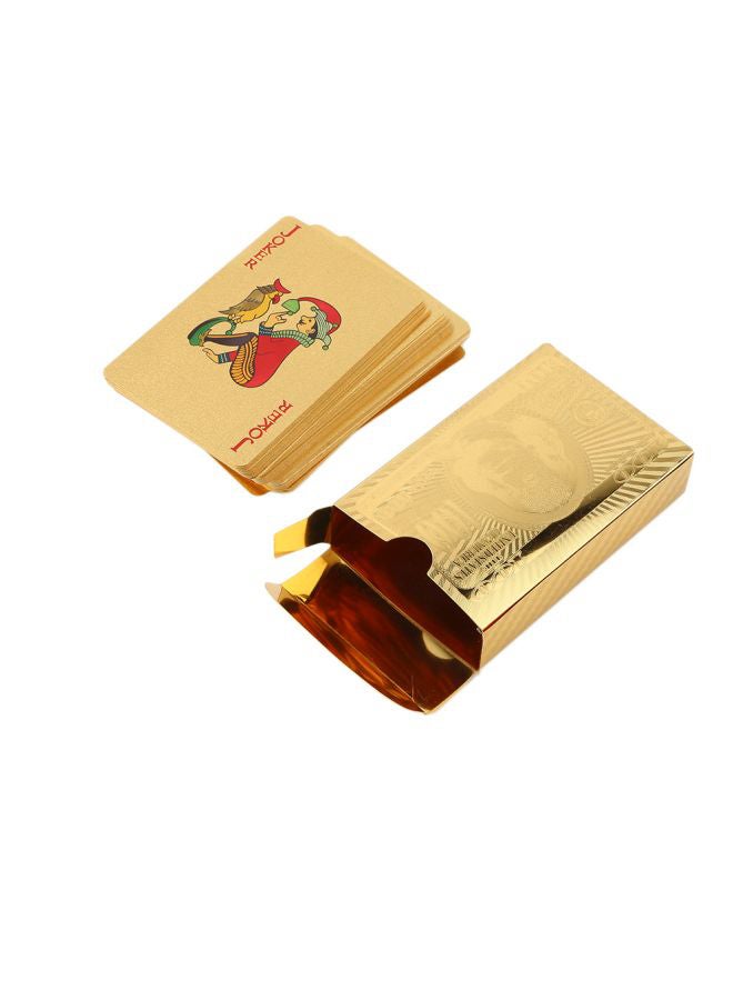 54-Piece 24K Carat Gold Foil Plated Playing Card With Wood Box Set