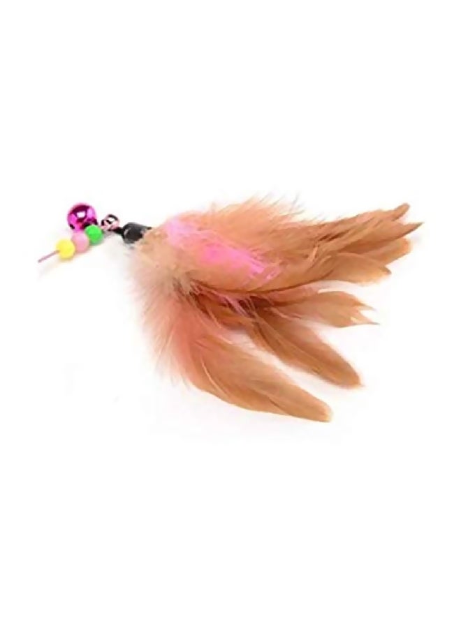 Feather Touching Interactive Toy Brown/Pink/Silver