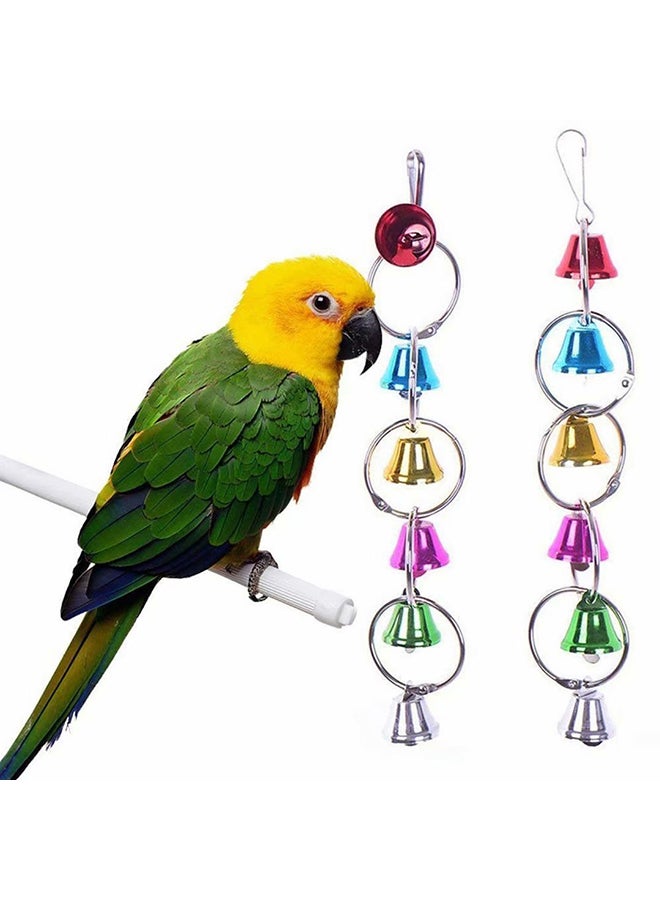 5 Piece Bird Parrot Toys Hanging Bell Set Multicolour 300grams