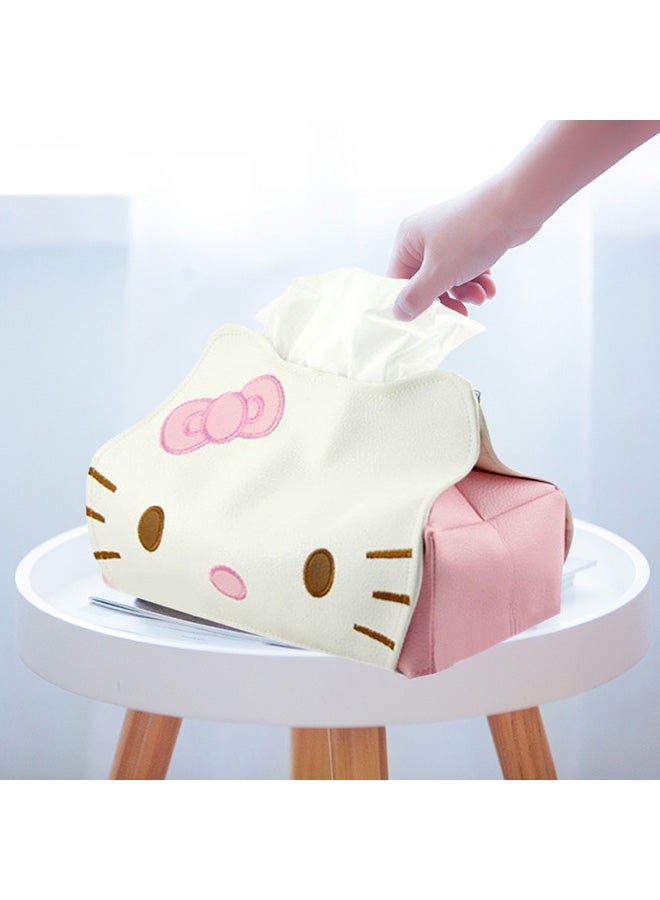 Hello Kitty PU Leather Tissue Box Pink/White