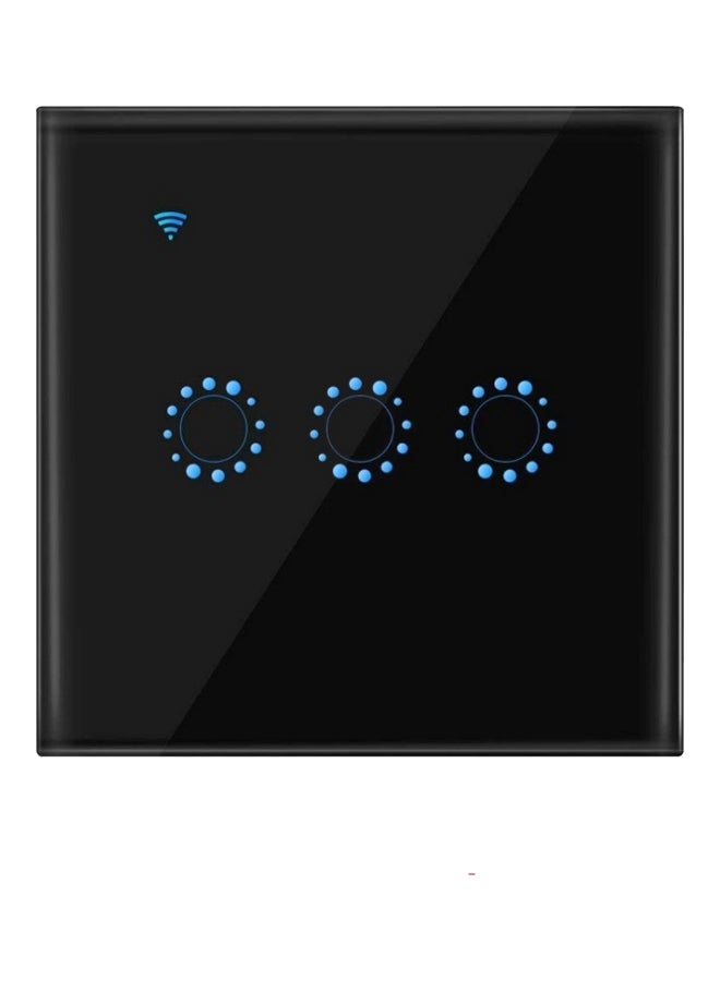 Wireless Wi-Fi Switch Black 8.6x8.6x3.2centimeter