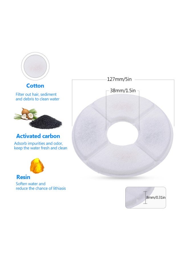 6-Piece Replacement Water Fountain Filters White