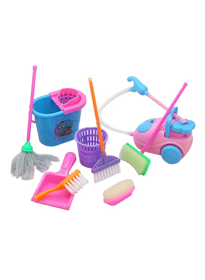 9-Piece Mini Pretend Play Mop Broom House Cleaning Furniture Tools Kit Toy cm