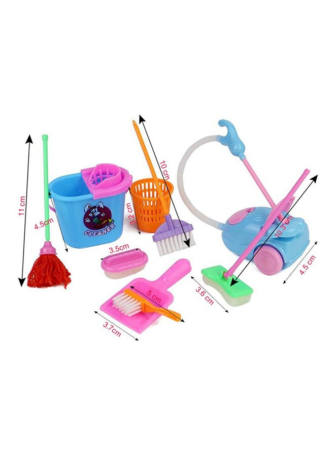 9-Piece Mini Pretend Play Mop Broom House Cleaning Furniture Tools Kit Toy cm