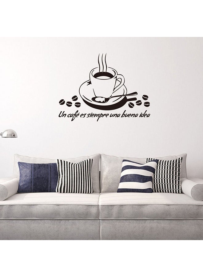 Artistry Coffee Cup Wall Stickers Black 41centimeter
