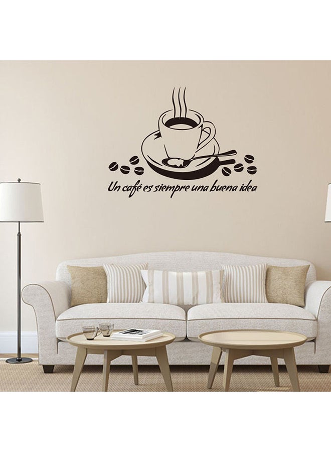 Artistry Coffee Cup Wall Stickers Black 41centimeter