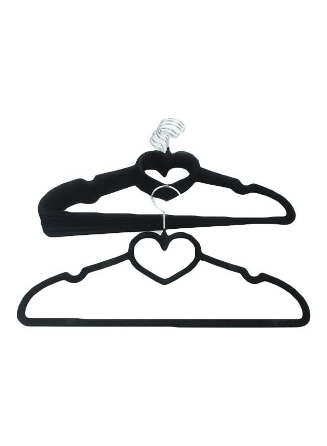 6-Piece Velvet Cloth Hanger Set Black 22x40centimeter