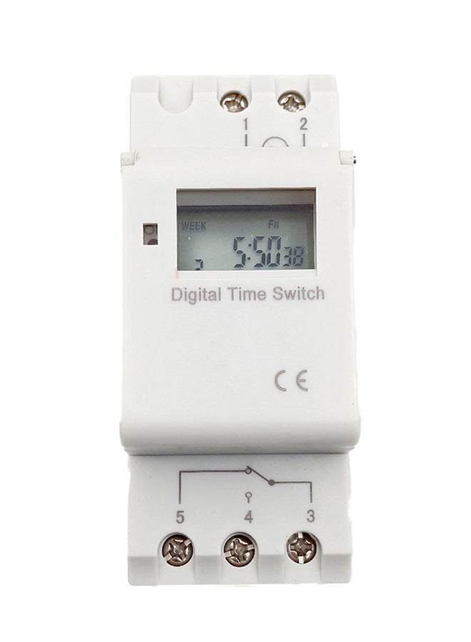 Programmable Time Switch Relay Control Digital Timer White 3.39 X 2.56 X 1.42inch