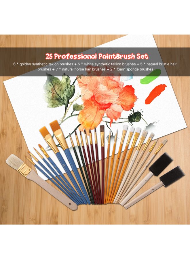 25-Piece Paint Brush Set Multicolour