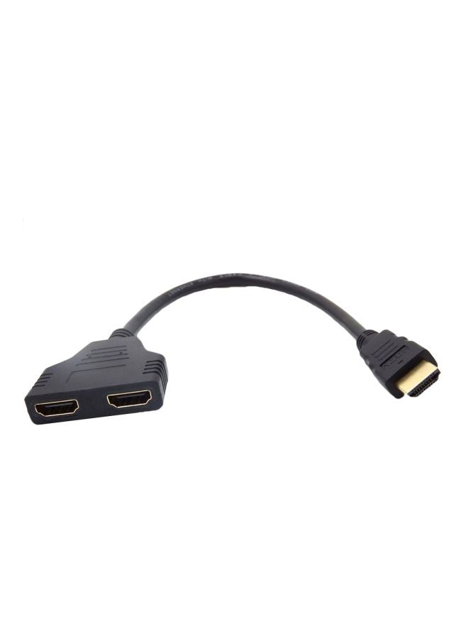 HDMI 1-In-2 Out Splitter Cable Adapter Black