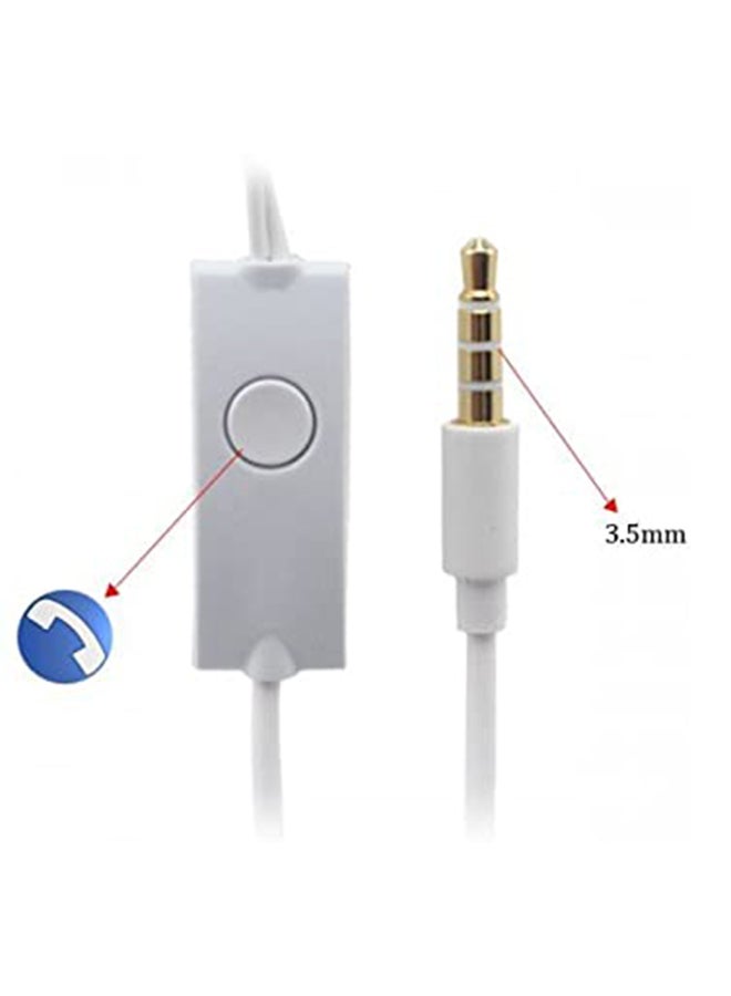 Wired In-Ear Earphones With Microphone For Samsung Galaxy S2/S3/S4/S5/Note 2/3/4 White