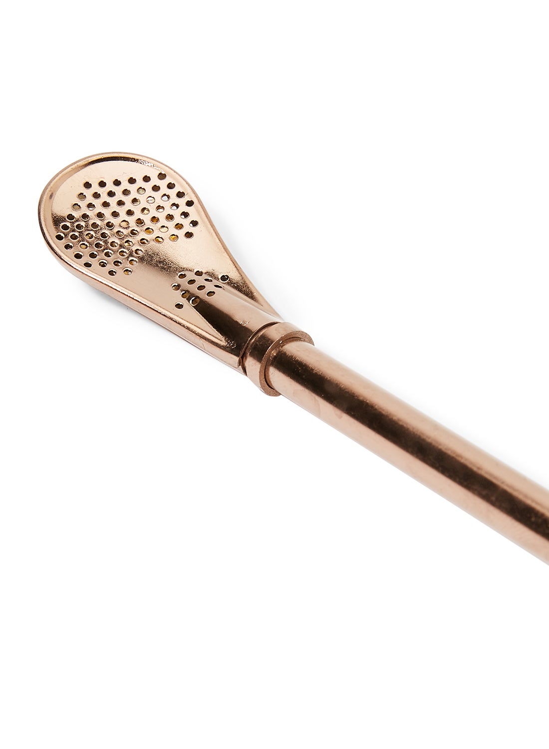 Stainless Steel Filter Straw Spoon Rose Gold 17.7x2centimeter