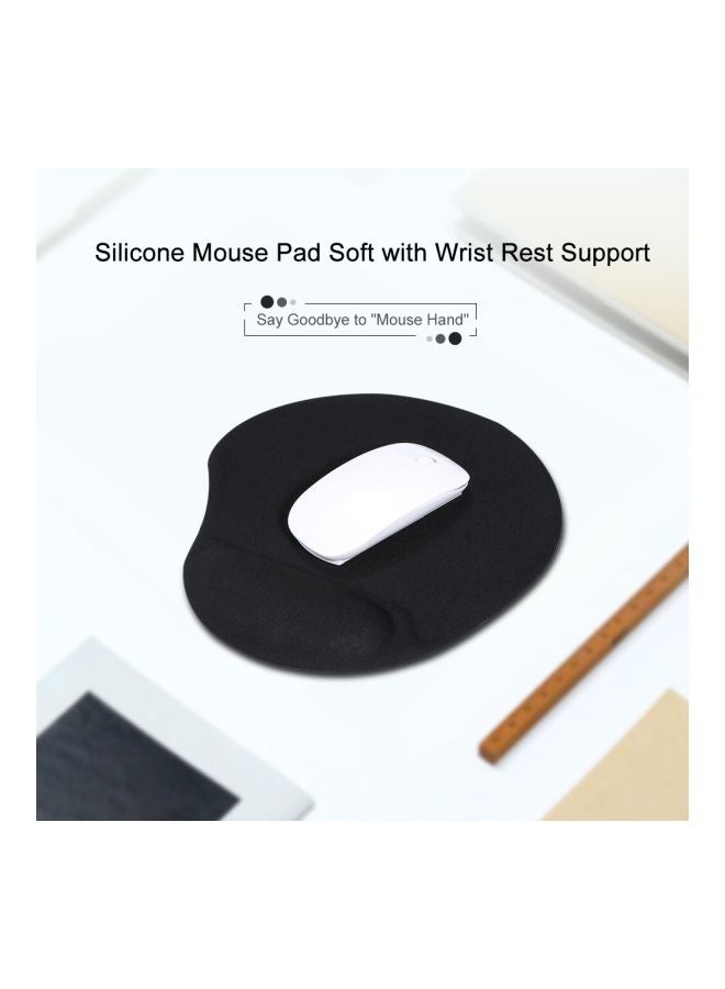 Silicone Mouse Pad With Wrist Support Black
