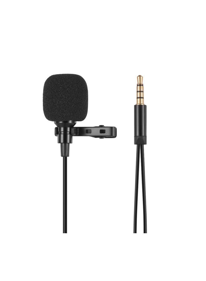 Lapel Lavalier Clip-On Condenser Microphone Mic LU-D5927 Black