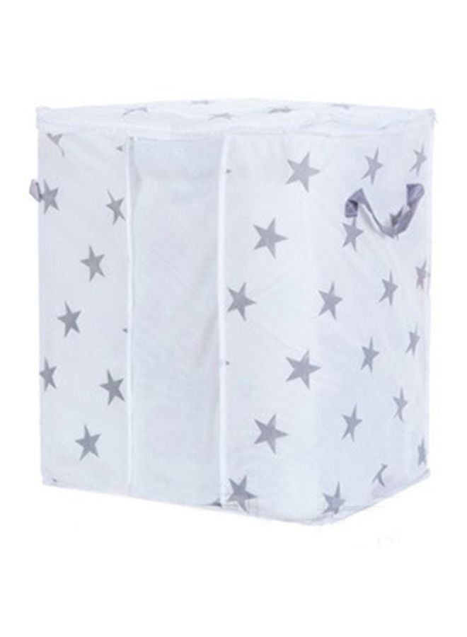 Foldable Closet Storage Bag White/Gray 26x23x2centimeter
