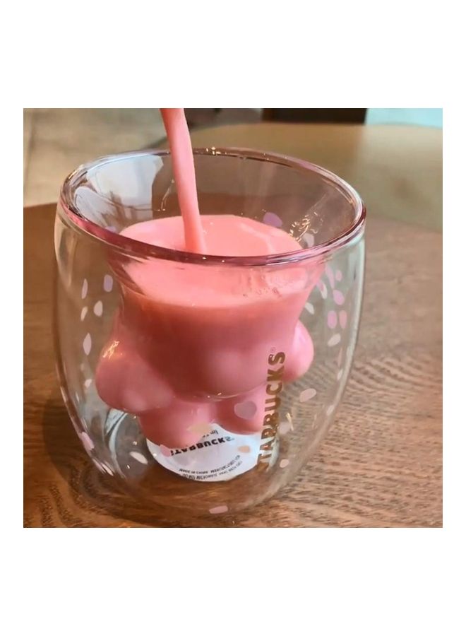 Cat Paw Coffee Mug Clear/Pink