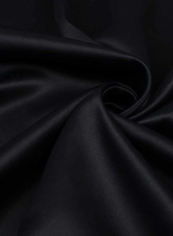 European Solid Thick Shade Cloth Curtain Black 100x250centimeter