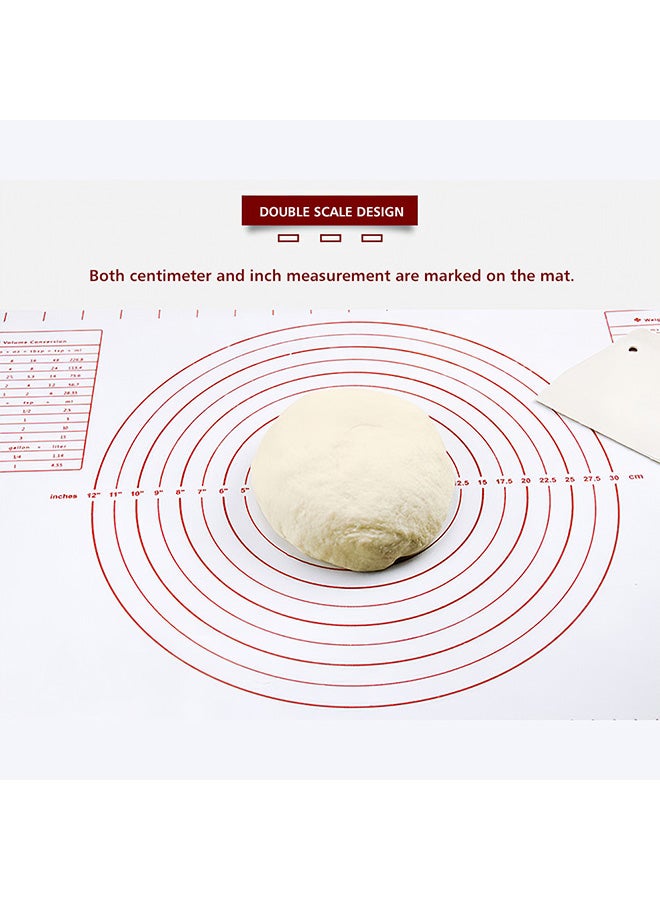 Silicone Dough Maker Mat With Measurements Black 60 x 40 x 0.04centimeter