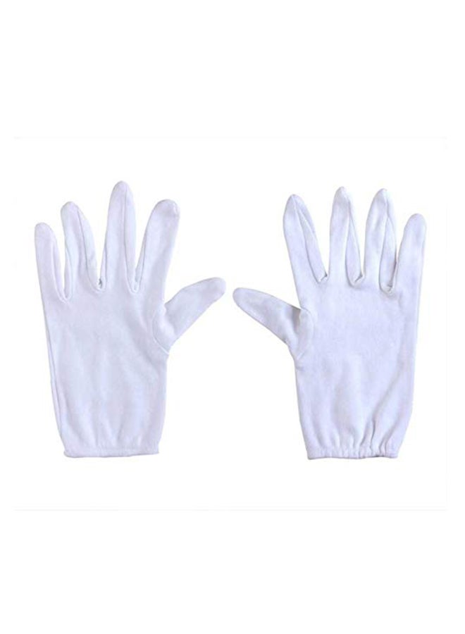 2-Piece Cotton Hand Glove White 24 x 10centimeter