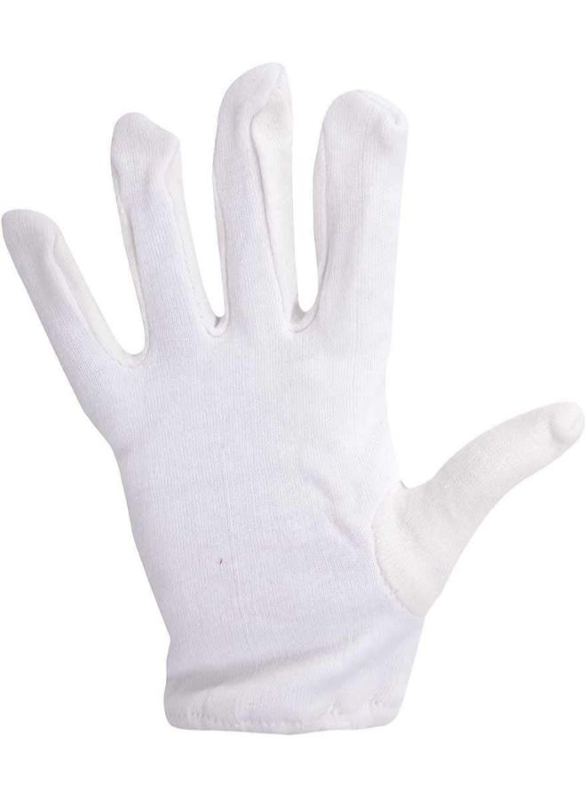 2-Piece Cotton Hand Glove White 24 x 10centimeter
